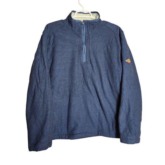 Orvis Other - Orvis Men L Blue Quarter Zip Brighton Sherpa Lined Pocket Sweater 1526440